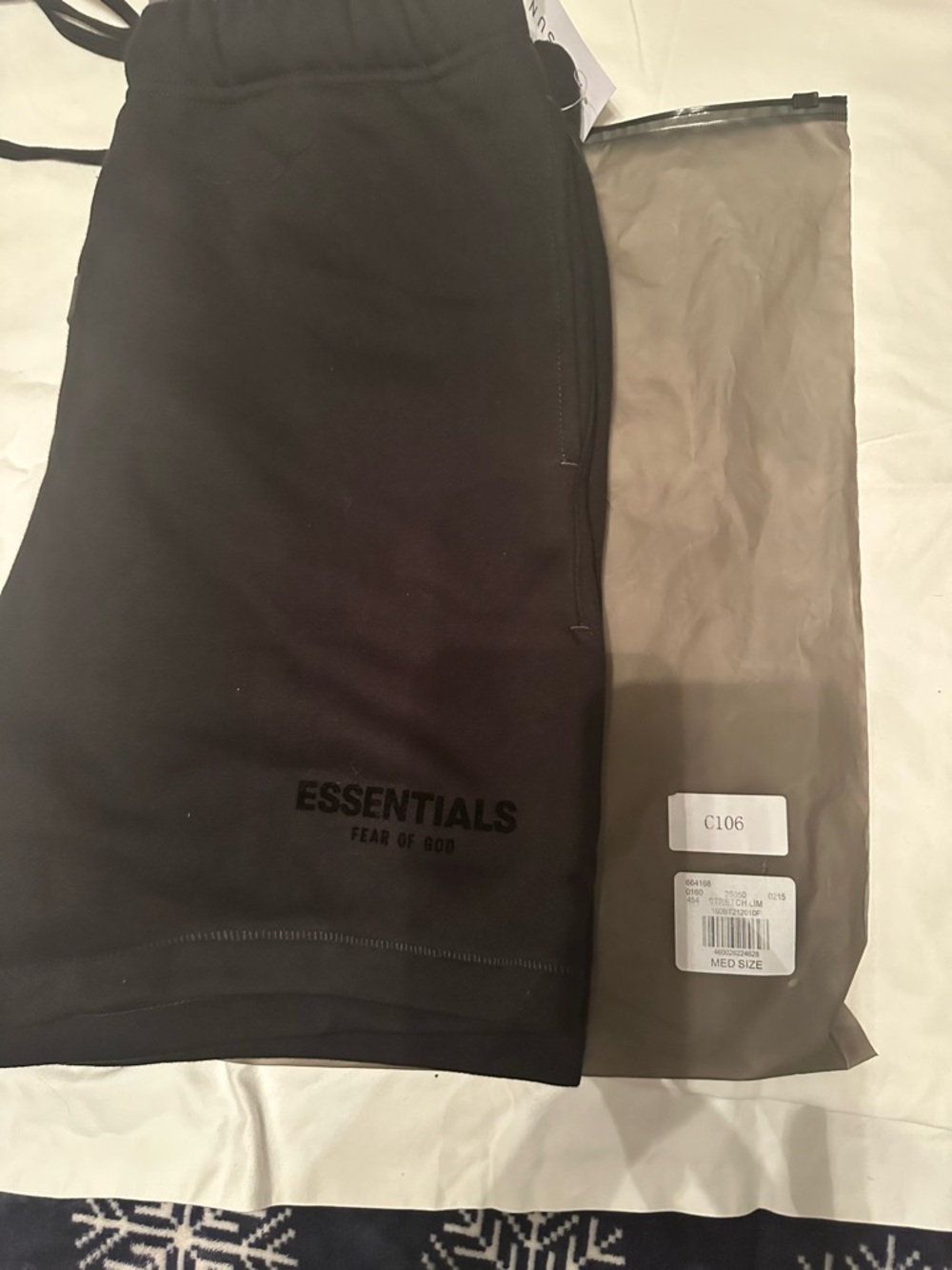 Essentials Black Athletic Drawstring Shorts - Picture 5 of 6